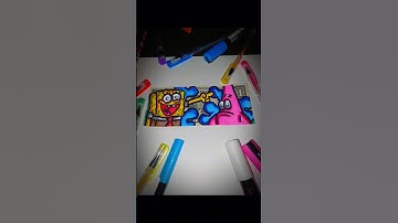 Drawing spongebob and Patrick on a  1 dollar bill #spongebob #art #arte #drawing #posca #cartoon