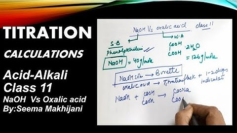 NaOH  Vs  Oxalic Acid  titration calculations by Seema Makhijani
