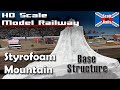 Building a model mountain from styrofoam and other garbage