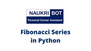 Fibonacci Series in Python - Part 1