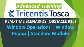 TRICENTIS Tosca 16.0 - Lesson 58 | OBSTACLE #16 | Window Operations | Window Popup | Standard Module