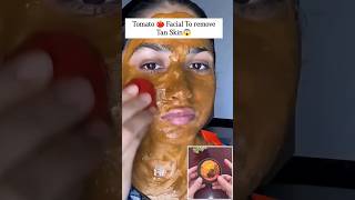 Tomato Facial At Home | Natural Remedy to Remove Tan &amp; Dark Spots ✨ #beauty #skincare #shorts #diy