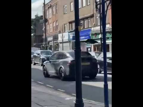 Moment Speeding Tesla Model X Smashes Its Opened 'Falcon Wing' Door Into A London Double-Decker Bus