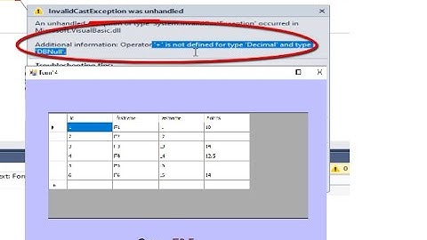 VB.net: Get sum of rows in datagridview column when load data from sql database and fix error DBNULL