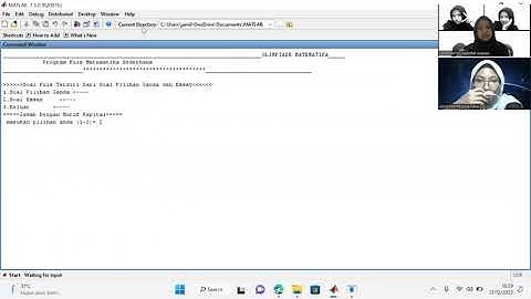 Pemrograman komputer kuis sederhana menggunakan matlab