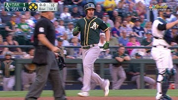 OAK@SEA: Alonso laces an RBI double down the line