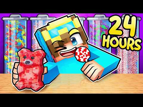 Sneaking OVERNIGHT In A CANDY SHOP In Minecraft