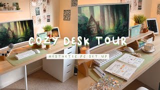 2024 Cozy Desk Tour┃Aesthetic Forest Inspired PC Setup ✨