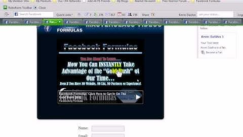 Facebook Formulas- How to Add A Custom Tab & Opt In Box to Wall to Facebook Fan Page...