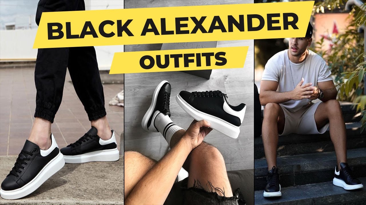 black alexander mcqueen sneakers outfit men