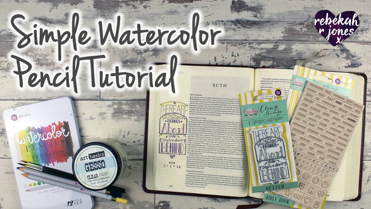 Simple Watercolor Pencil Tutorial - Bible Art Journaling Challenge Lesson 51 - Youtube