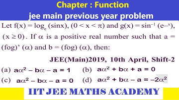 FUNCTION JEE MAIN 2019 10 APRIL SHIFT 2 BY RS SIR | CHAPTER WISE SOLUTION