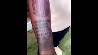 Shatta Wale’s team member Gangee tattoos MDK and Shatta wale and the rest of team on his hand