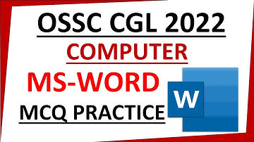 OSSC CGL Computer class || MS Word MCQ Practice || Exams Odia ||
