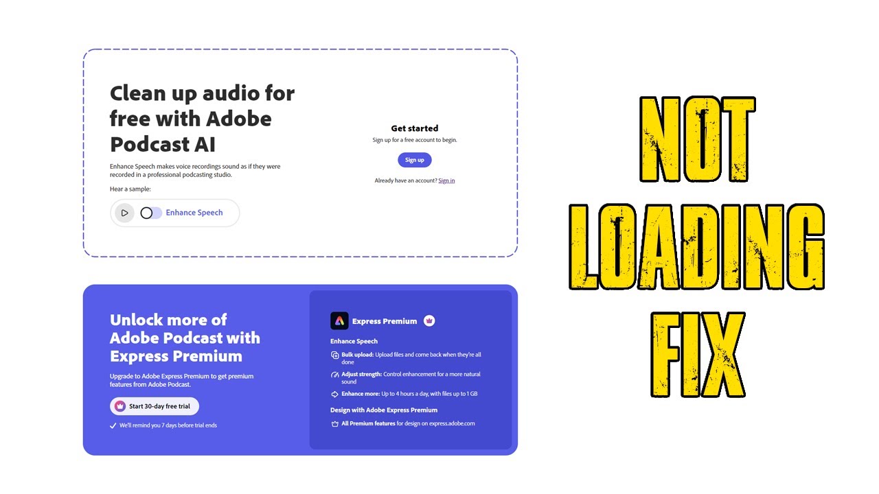 How to fix the Adobe Enhance Speech site Not Loading. YouTube