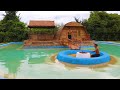Building dream beach swimming pool and designs of fire pits inside pools  for bamboo resort house