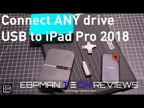 How to connect any hard drive, ssd, or usb to the NEW Apple iPad Pro | 2018 ravpower filehub plus