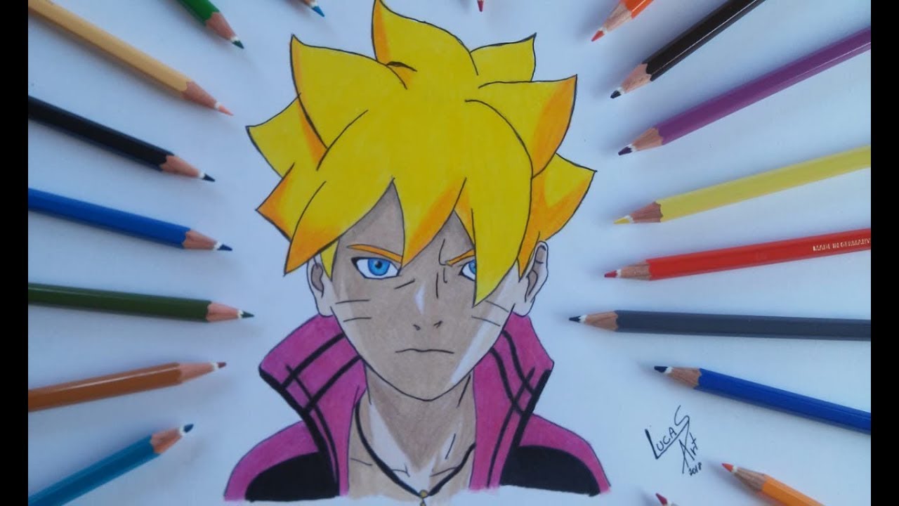 Tutorial de desenho passo a passo desenhando o boruto #boruto #tutoria