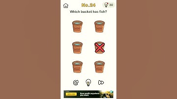 Brain out level 24 l Which bucket has fish?