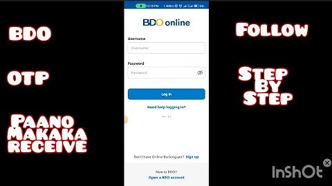 BDO OTP | Hindi maka receive, Dapat mapanood mo to.