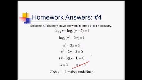 Logarithmic Equations: Problem Set #2