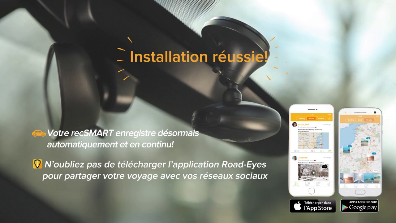 RoadEyes recSMART Dashcam - Caméra connectée pour voiture - Caméra