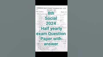 8th Social 2024 Half Yearly Exam Question Paper with answer | Dist.Kanchipuram & Thiruvallur | #8th