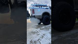 Ford 6.0 diesel cold start 1 degree #ford #coldstart #fordexcursion #powerstroke