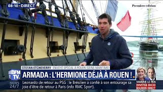 L'Hermione est arrivée avec un jour d'avance à Rouen en raison de la tempête Miguel