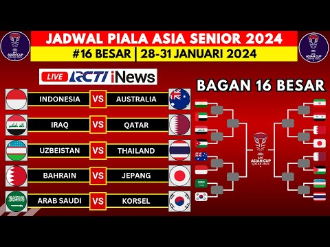 Jadwal 16 Besar Piala Asia 2024 - Timnas Indonesia vs Australia - Piala Asia 2023 Qatar