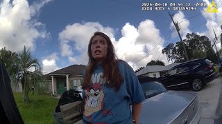 Police Bodycam: Woman with Felony Warrant Tries to Run During Arrest