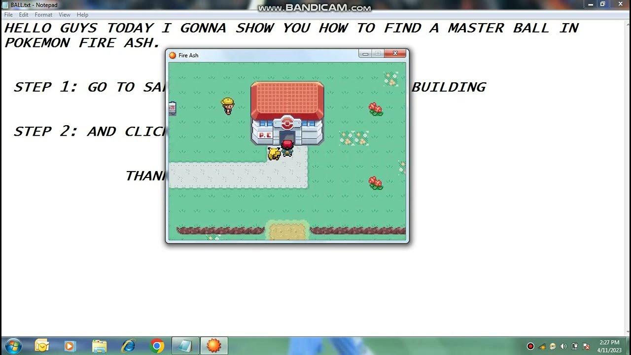 HOW TO FIND A MASTER BALL IN POKEMON FIRE ASH YouTube
