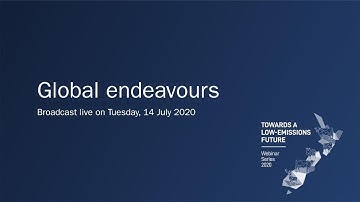 Global endeavour: Towards a low-emissions future webinar series #6