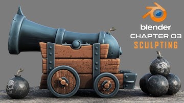 Game Ready Stylized Cannon Sculpting in Blender | Blender to Substance 3D Painter Tutorial