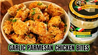 How To Make Garlic Parmesan Chicken Bites Baked | Super Bowl Food Recipes
