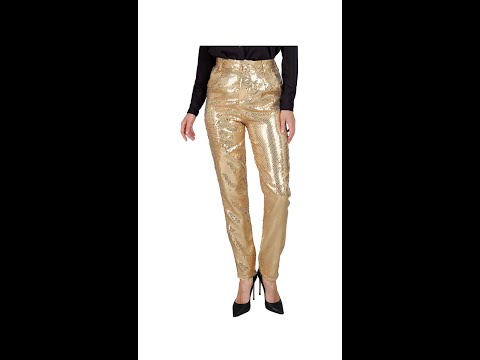 Pailletten glitter broek goud dames video