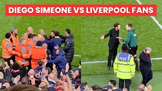 Diego Simeone Red Card And Fight With Liverpool Fans After Van Dijk’s Winner