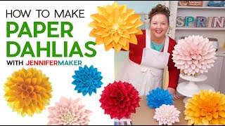 Paper Dahlia Flower Tutorial | Free Patterns for Three Styles!
