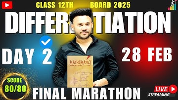 Class 12 Maths || Marathon Continuity and Differentiability  80/80 CBSE BOARDS 2025 CBSE PYQ 2024