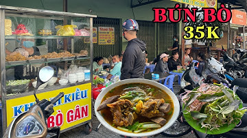 Choáng với BÚN BÒ SƯỜN Cực Khủng 50K Chị gái nghỉ bán ốc để bán bún bò trên vỉa hè I HiepVlog #72