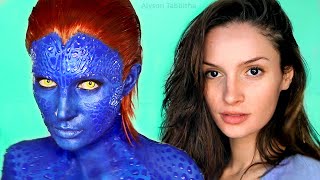 Mystique  (XMen) Makeup Transformation  Cosplay Tutorial