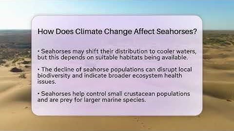 How Does Climate Change Affect Seahorses? - Ecosystem Essentials