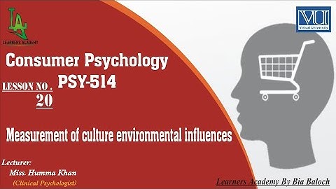 Consumer Psychology (PSY514)VU Urdu | Lecture No.20 | Learners Academy By Bia Baloch