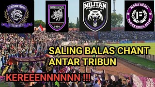 AKSI SALING BALAS CHANT SEMUA TRIBUN 💜🔥 SUPPORTER PERSIK KEDIRI BERSATU 💜🔥