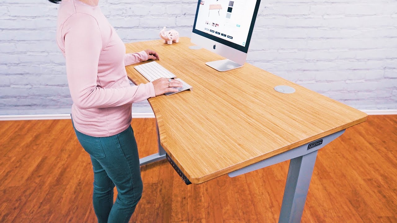 Bamboo Stand Up Desks With 1 Thick Desktop By Uplift Desk Youtube