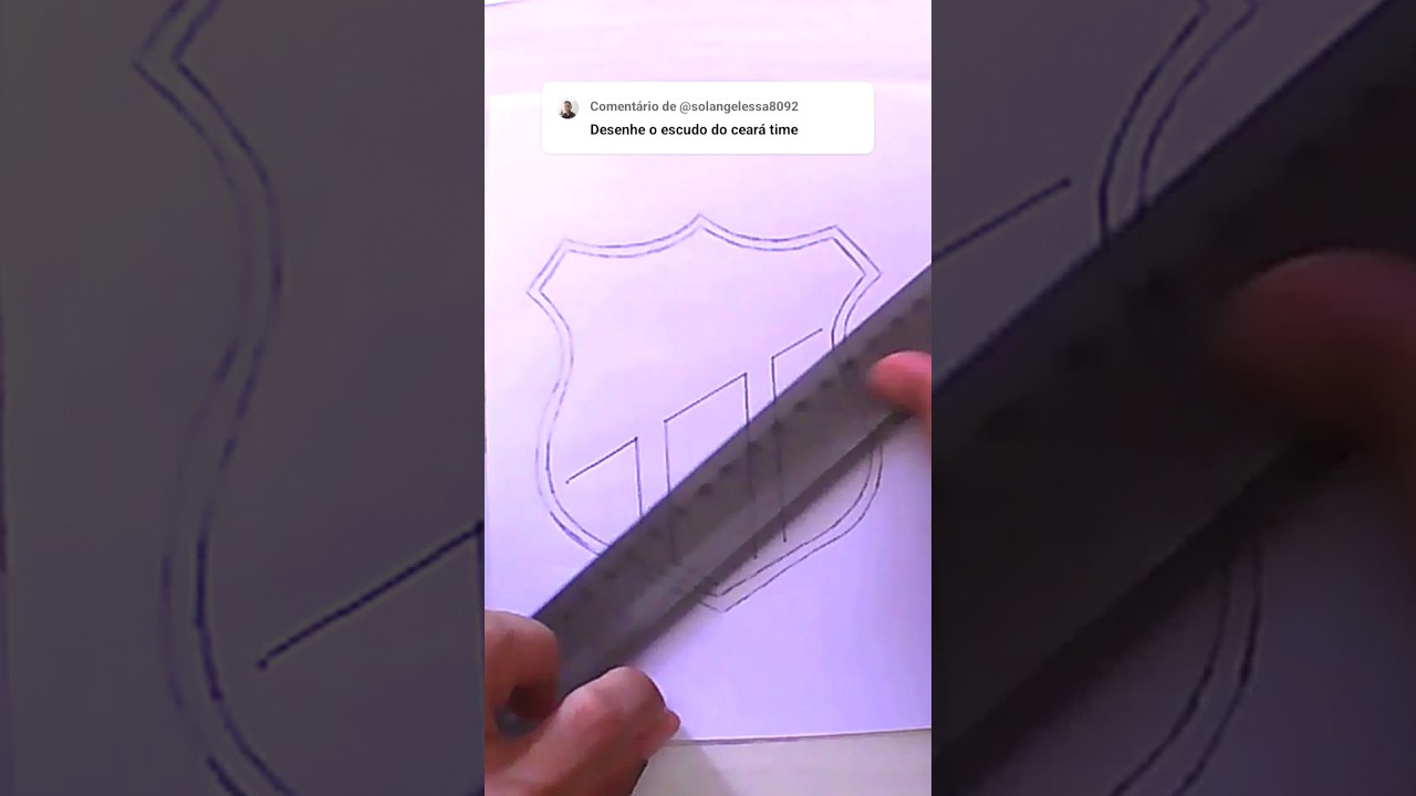 Como desenhar o escudo do ⚫ Ceará - How to draw the shield of ⚫ Ceará #shorts