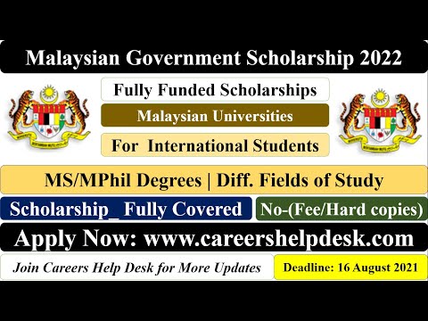 Malaysian Government Scholarship 2022 