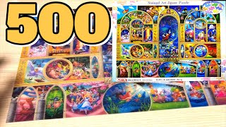 ステンドアートジグソーパズル【ぎゅっと500ピース】ディズニー オールキャラクター ドリーム stained art jigsaw puzzle Disney all character dream