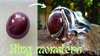 Making a ring with ruby star stone