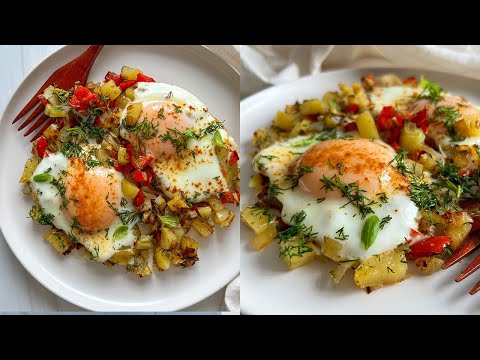 Crispy Potato and Eggs Breakfast Skillet - Nourish and Fete